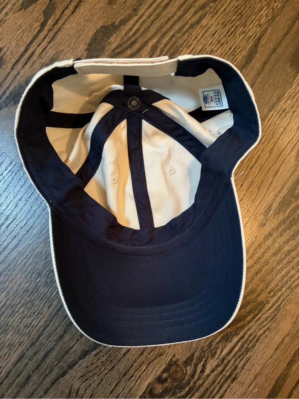 Old Navy Cream Baseball Cap with Navy 